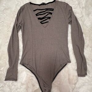 Harlowe & Graham striped bodysuit.